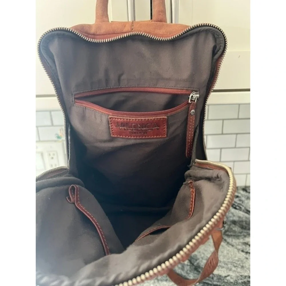 Valenca Holland Backpack Women Medium Brown Woven Leather Boho Artisan Bag